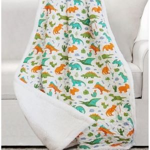 Dinosaur Quilting Sherpa Throw
